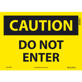 Global Industrial 724210PB Global Industrial™ Caution Do Not Enter, 10x14, Pressure Sensitive Vinyl image.