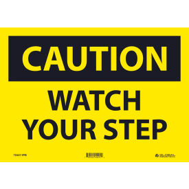 Global Industrial 724211PB Global Industrial™ Caution Watch Your Step, 10x14, Pressure Sensitive Vinyl image.