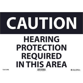 Global Industrial 724213RB Global Industrial™ Caution Hearing Protection Required, 10x14, Rigid Plastic image.