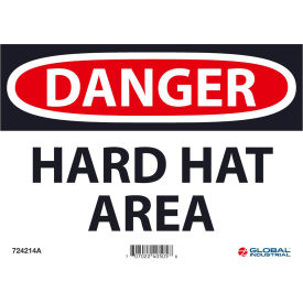 Global Industrial 724214A Global Industrial™ Danger Hard Hat Area, 7x10, Aluminum image.