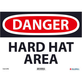 Global Industrial 724214PB Global Industrial™ Danger Hard Hat Area, 10x14, Pressure Sensitive Vinyl image.