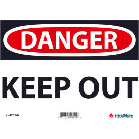 Global Industrial 724216A Global Industrial™ Danger Keep Out, 7x10, Aluminum image.