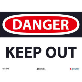 Global Industrial 724216PB Global Industrial™ Danger Keep Out, 10x14, Pressure Sensitive Vinyl image.