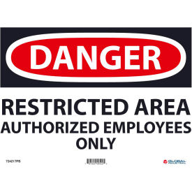 Global Industrial 724217PB Global Industrial™ Danger Restricted Area, 10x14, Pressure Sensitive Vinyl image.