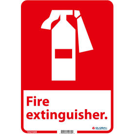 Global Industrial 724219AB Global Industrial™ Fire Extinguisher Sign, 14x10, Aluminum image.