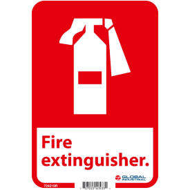 Global Industrial 724219R Global Industrial™ Fire Extinguisher Sign, 10x7, Rigid Plastic image.