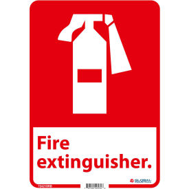 Global Industrial 724219RB Global Industrial™ Fire Extinguisher Sign, 14x10, Rigid Plastic image.