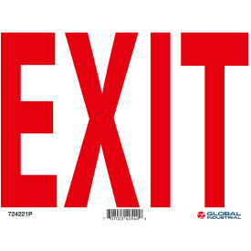 Global Industrial 724221P Global Industrial™ Exit Sign, 10W x 7H, Pressure Sensitive Vinyl image.