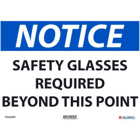 Global Industrial 724224PB Global Industrial™ Notice Safety Glasses Required, 10x14, Pressure Sensitive Vinyl image.