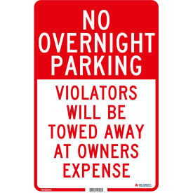 Global Industrial 724230AC Global Industrial™ No Overnight Parking Violators Will Be Towed, 18x12, .080 Aluminum image.