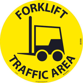 Global Industrial 724235 Global Industrial™ "Forklift Traffic Area" Floor Sign, 17" Dia. image.
