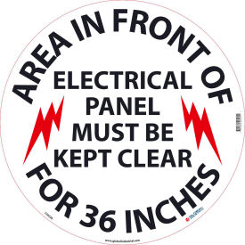 Global Industrial 724236 Global Industrial™ Floor Sign, Walk On, Area In Front Of Electrical Panel, 17 Dia,  image.