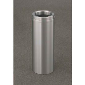Glaro Inc. F924SA Glaro Steel Round Trash Can W/Funnel Lid, 6 Gallon, Satin Aluminum image.