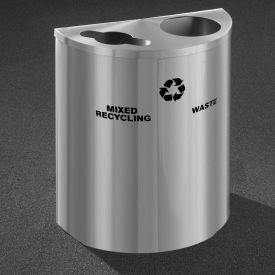 Glaro Recyclepro Recycling & Trash Can, Mixed Recylables, 29 Gallon, Satin Aluminum