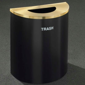 Glaro Recyclepro Trash Can, 29 Gallon, Satin Black/Brass