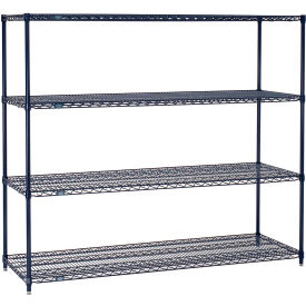 Global Industrial B969726 Nexel® 4 Shelf, Nexelon® Blue Wire Shelving Unit, Starter, 54"W x 14"D x 54"H image.
