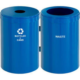 Glaro Inc. 2042-2BL-BL-B&C/W Glaro Recyclepro Recycling & Trash Can, 82 Gallon, Midnight Blue image.
