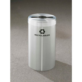 Glaro Recyclepro Value Recycling Can, 23 Gallon, Satin Aluminum