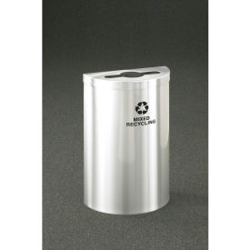 Glaro Inc. M1899V-SA-SA-R Glaro Recyclepro Recycling & Trash Can, 16 Gallon, Satin Aluminum image.