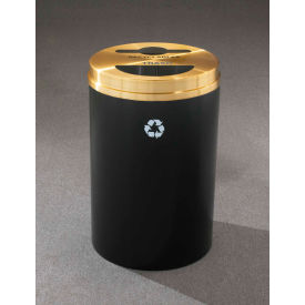Glaro Inc. MT-2032BK-BE-R/T Glaro Recyclepro Recycling & Trash Can, 33 Gallon, Satin Black image.