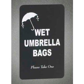 Glaro Inc. S117BK Wet Umbrella Bag Holder Sign Panel image.