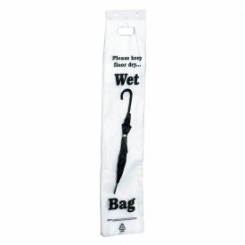 Glaro Inc. UB100 Wet Umbrella Holder Poly Bag, 7"W x 31"L, 3 Mil, 100/Pack image.