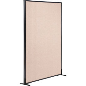 Global Industrial 238635FTN Interion® Freestanding Office Partition Panel, 36-1/4"W x 60"H, Tan image.