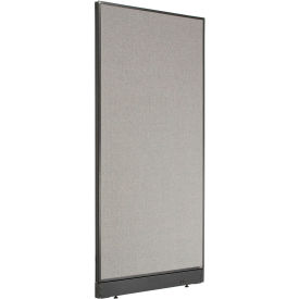 Global Industrial 695788NGY Interion® Non-Electric Office Partition Panel with Raceway, 36-1/4"W x 100"H, Gray image.