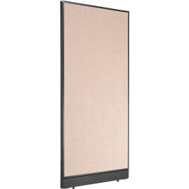 Global Industrial 238636NTN Interion® Non-Electric Office Partition Panel with Raceway, 36-1/4"W x 76"H, Tan image.