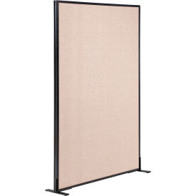 Global Industrial 238637FTN Interion® Freestanding Office Partition Panel, 48-1/4"W x 60"H, Tan image.