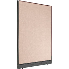 Global Industrial 238637NTN Interion® Non-Electric Office Partition Panel with Raceway, 48-1/4"W x 64"H, Tan image.