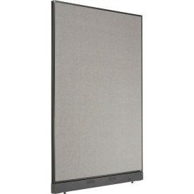 Global Industrial 695789NGY Interion® Non-Electric Office Partition Panel with Raceway, 48-1/4"W x 100"H, Gray image.