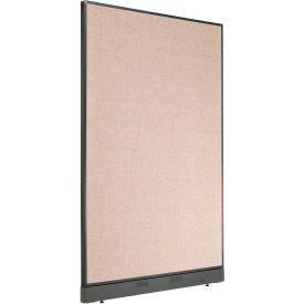 Global Industrial 238638NTN Interion® Non-Electric Office Partition Panel with Raceway, 48-1/4"W x 76"H, Tan image.