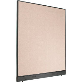 Global Industrial 238639NTN Interion® Non-Electric Office Partition Panel with Raceway, 60-1/4"W x 64"H, Tan image.