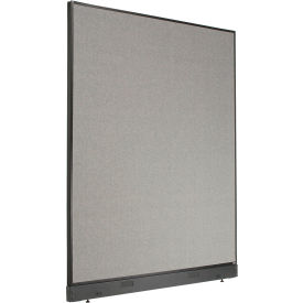 Global Industrial 695790NGY Interion® Non-Electric Office Partition Panel with Raceway, 60-1/4"W x 100"H, Gray image.