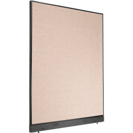 Global Industrial 695790NTN Interion® Non-Electric Office Partition Panel with Raceway, 60-1/4"W x 100"H, Tan image.