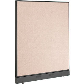 Global Industrial 240225NTN Interion® Non-Electric Office Partition Panel with Raceway, 48-1/4"W x 46"H, Tan image.