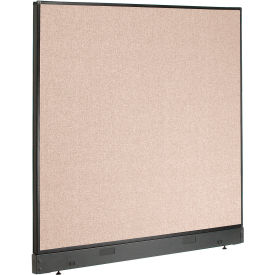 Global Industrial 240226NTN Interion® Non-Electric Office Partition Panel with Raceway, 60-1/4"W x 46"H, Tan image.
