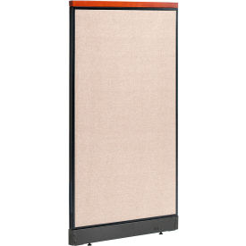 Global Industrial 277547NTN Interion® Deluxe Non-Electric Office Partition Panel with Raceway, 36-1/4"W x 65-1/2"H, Tan image.