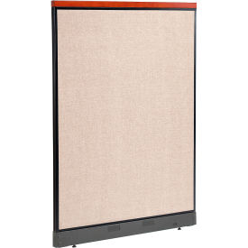 Global Industrial 277556NTN Interion® Deluxe Non-Electric Office Partition Panel with Raceway, 48-1/4"W x 65-1/2"H, Tan image.
