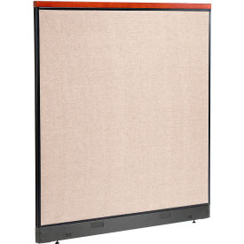 Global Industrial 277565NTN Interion® Deluxe Non-Electric Office Partition Panel with Raceway, 60-1/4"W x 65-1/2"H, Tan image.