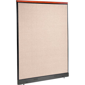 Global Industrial 277566NTN Interion® Deluxe Non-Electric Office Partition Panel with Raceway, 60-1/4"W x 77-1/2"H, Tan image.