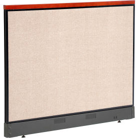 Global Industrial 277567PTN Interion® Deluxe Office Partition Panel with Pass Thru Cable, 60-1/4"W x 47-1/2"H, Tan image.