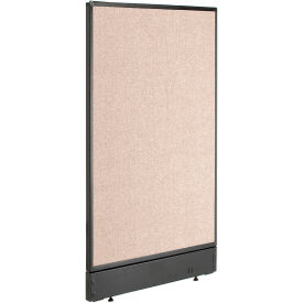 Global Industrial 277660NTN Interion® Non-Electric Office Partition Panel with Raceway, 24-1/4"W x 46"H, Tan image.