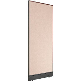 Global Industrial 277661NTN Interion® Non-Electric Office Partition Panel with Raceway, 24-1/4"W x 64"H, Tan image.