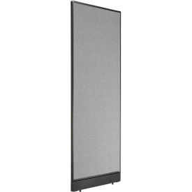 Global Industrial 695787NGY Interion® Non-Electric Office Partition Panel with Raceway, 24-1/4"W x 100"H, Gray image.