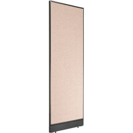 Global Industrial 277662NTN Interion® Non-Electric Office Partition Panel with Raceway, 24-1/4"W x 76"H, Tan image.