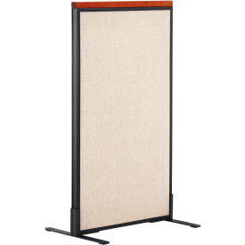 Global Industrial 694652FTN Interion® Deluxe Freestanding Office Partition Panel, 24-1/4"W x 43-1/2"H, Tan image.