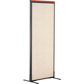 Global Industrial 694653FTN Interion® Deluxe Freestanding Office Partition Panel, 24-1/4"W x 61-1/2"H, Tan image.