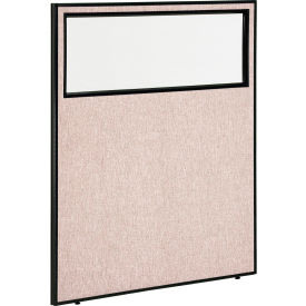 Global Industrial 694660WTN Interion® Office Partition Panel With Partial Window, 48-1/4"W x 60"H, Tan image.